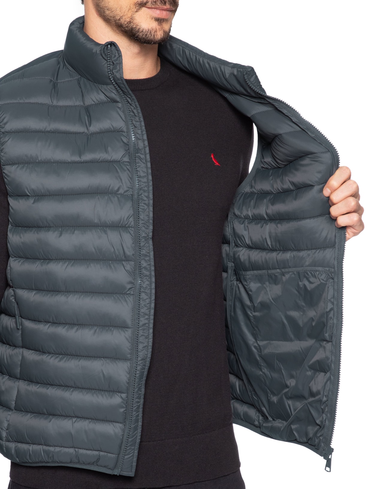 Colete Masculino Puffer Downtown Cinza Reserva