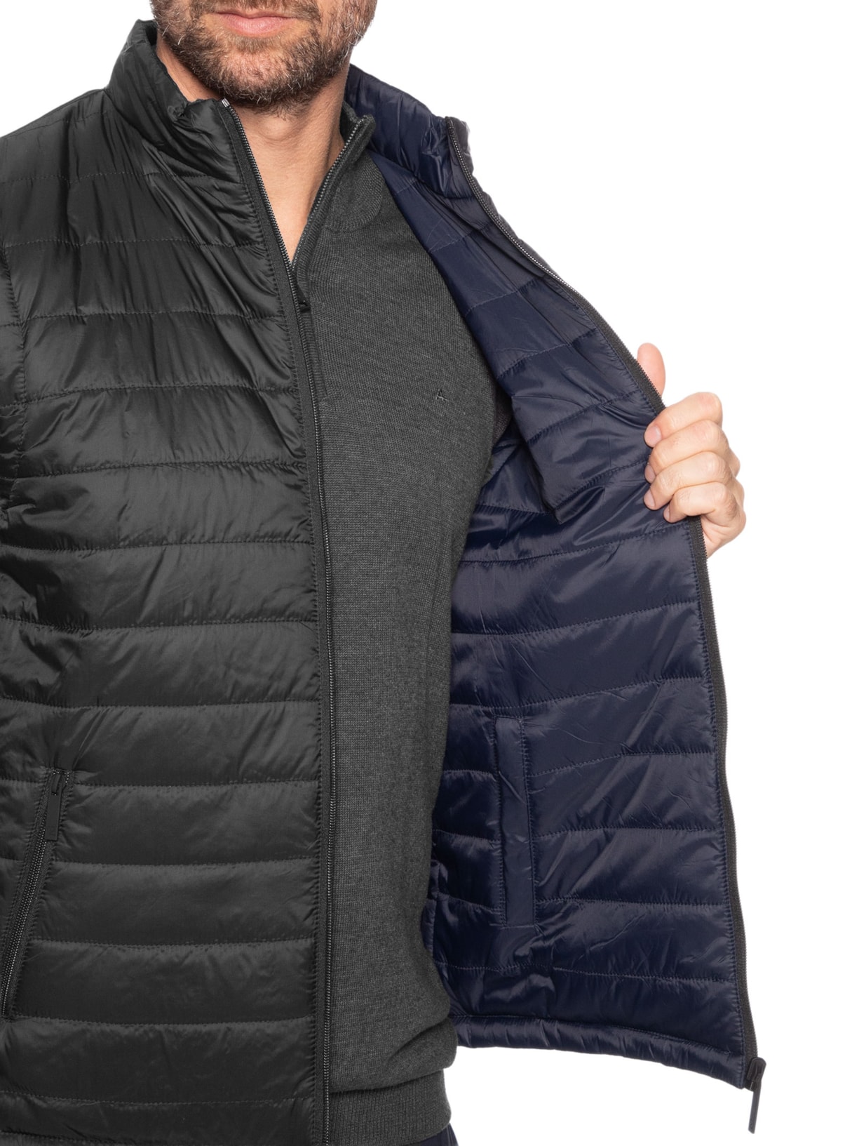 Colete Masculino Puffer Dupla Face Azul '2 Essential