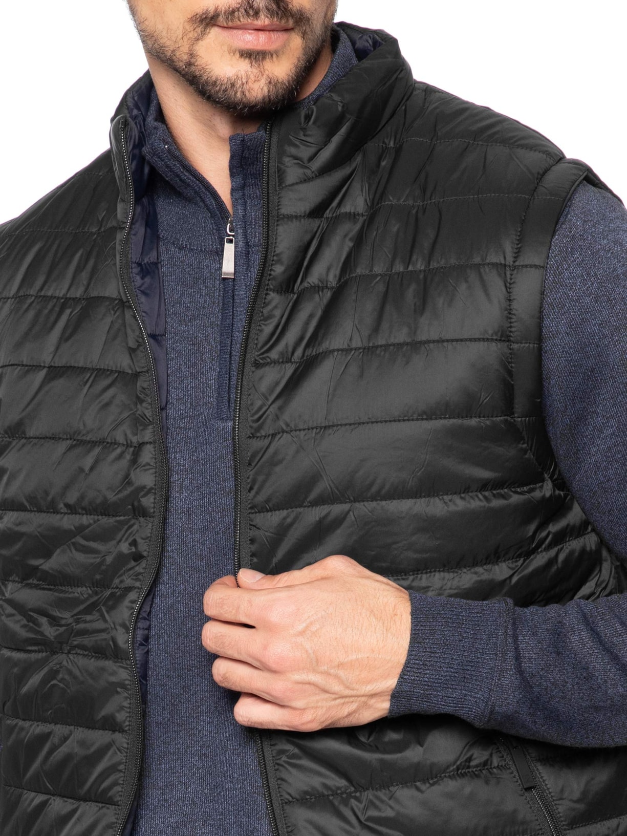 Colete Masculino Puffer Dupla Face Azul '2 Essential