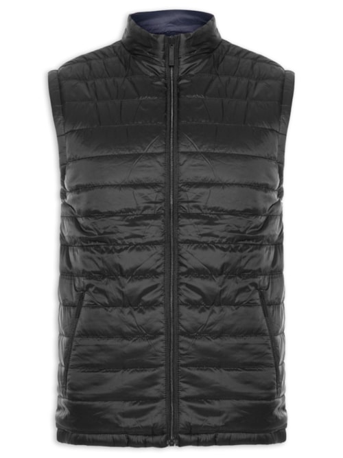 Colete Masculino Puffer Dupla Face - Azul