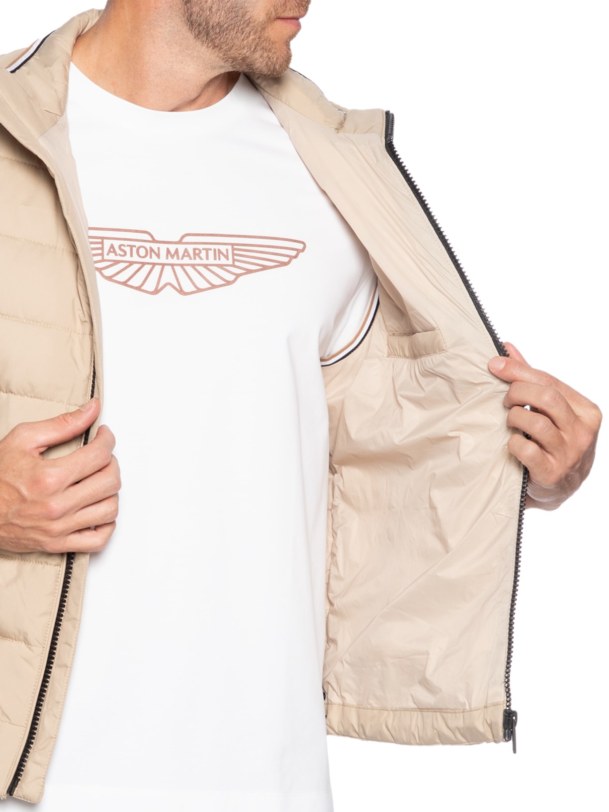 Colete Masculino Puffer H Cenito Bege Boss