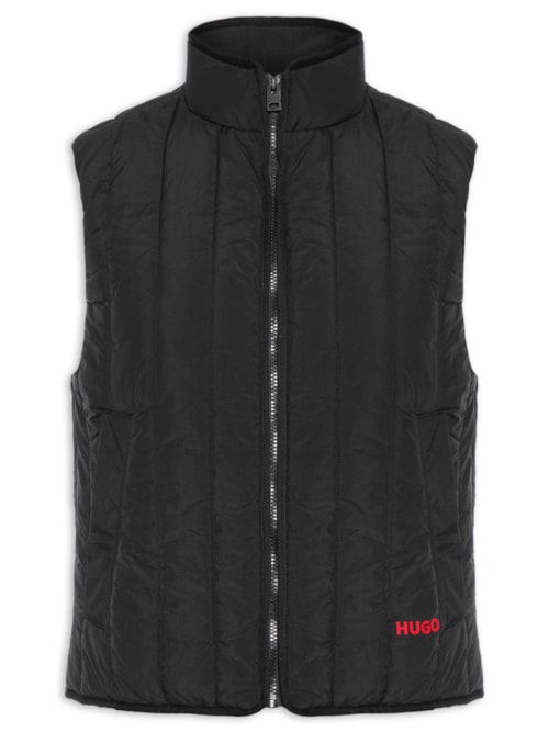 Colete Masculino Puffer Vertical Quilting Breno - Preto