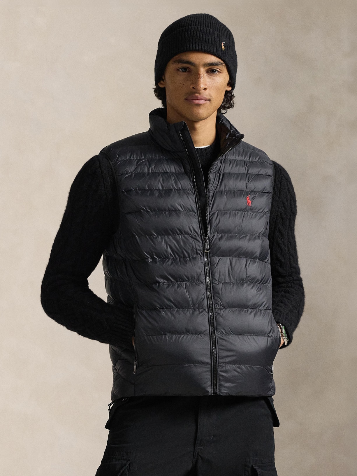 Colete Masculino The Colden Packable Down Preto Polo Ralph Lauren