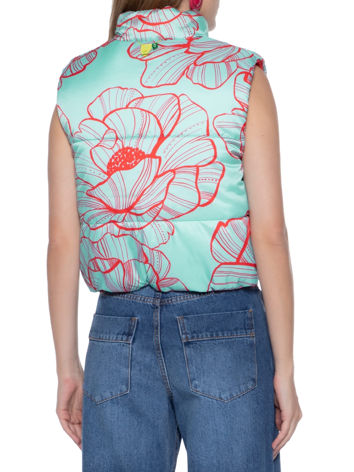 Colete Puffer Double Coco Rosa Rosa Farm