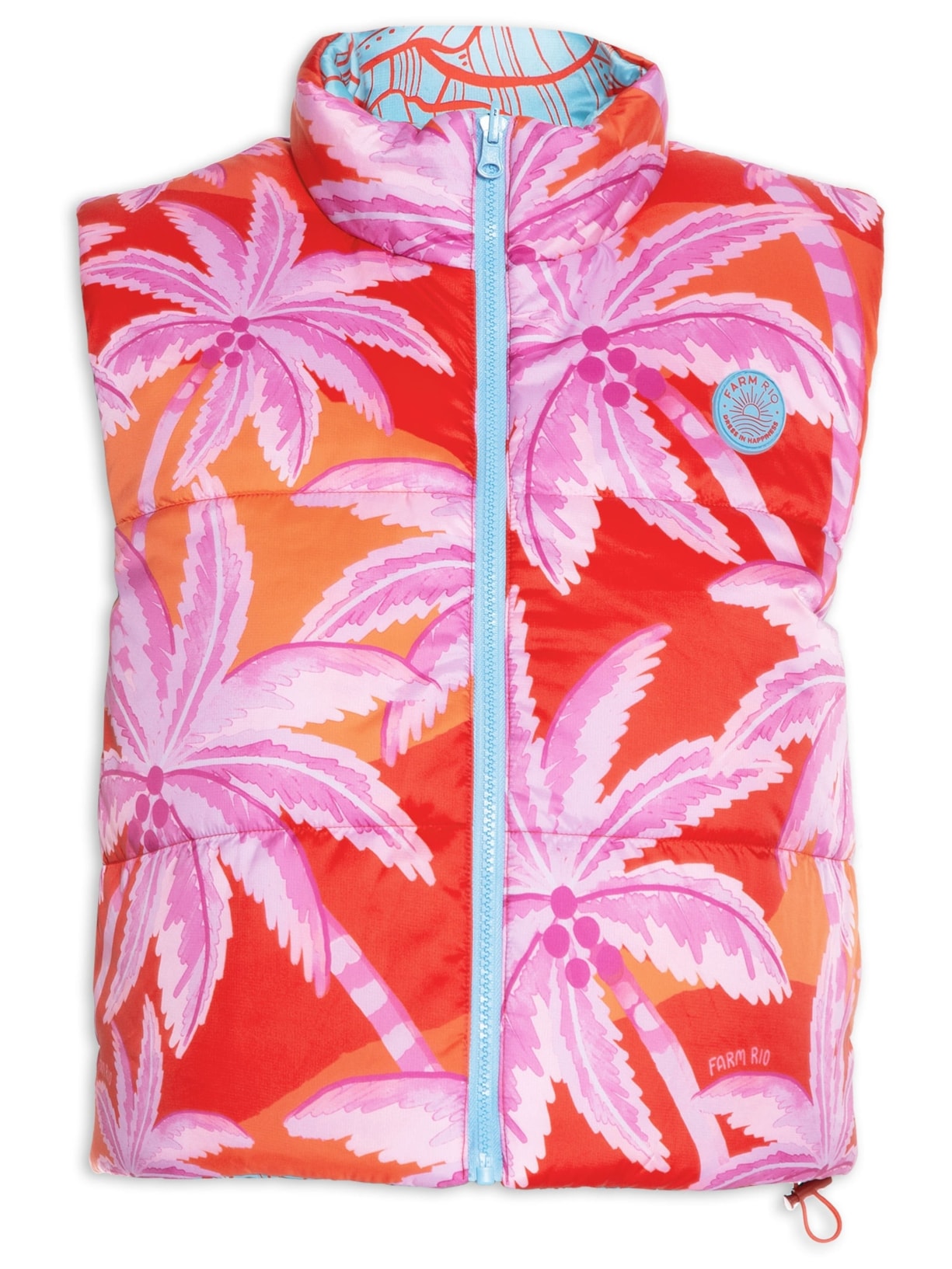 Colete Puffer Double Coco Rosa Rosa Farm