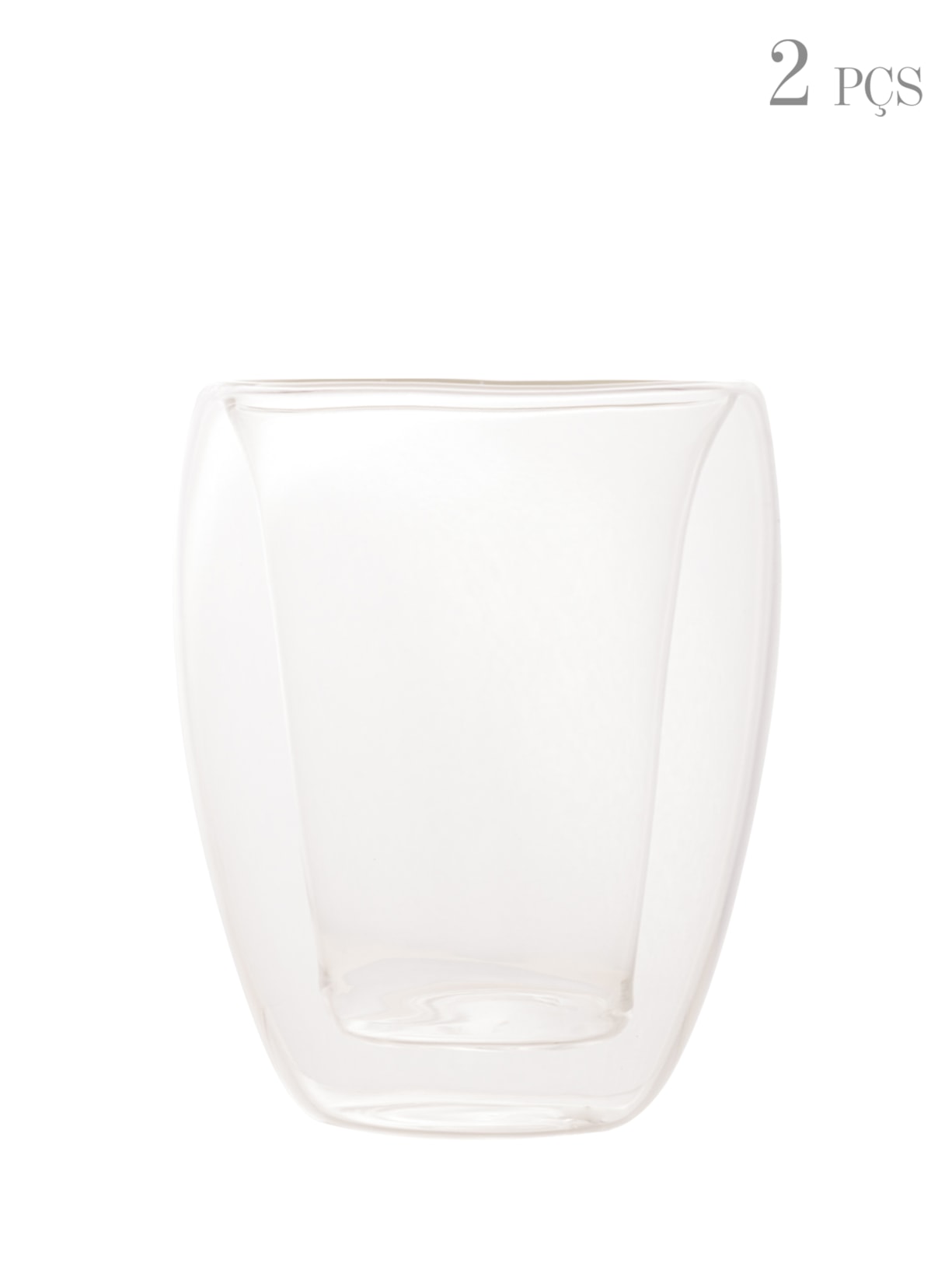 Conjunto 2 Copos de Chá Parede Dupla de Vidro Borossilicato