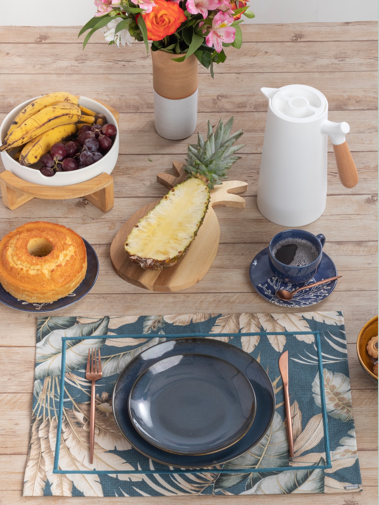 Conjunto 2 Peças De Tabuas De Abacaxi Em Madeira Marrom '2Home