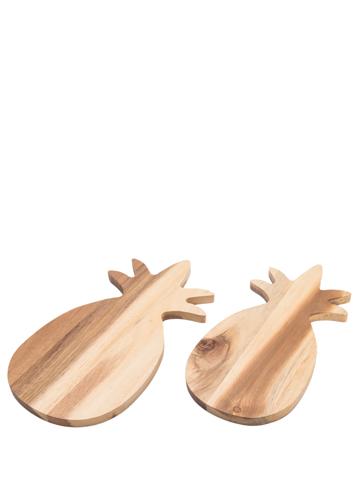 Conjunto 2 Peças De Tabuas De Abacaxi Em Madeira - Marrom