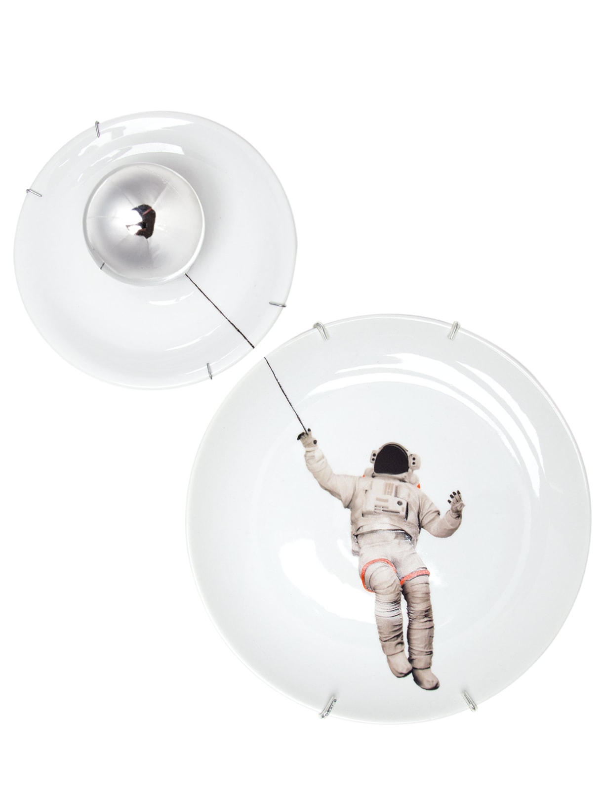 Conjunto 2 Pratos Astronauta - Branco