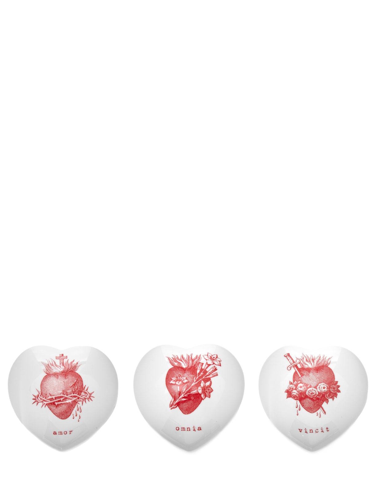 Conjunto 3 Corações - Branco