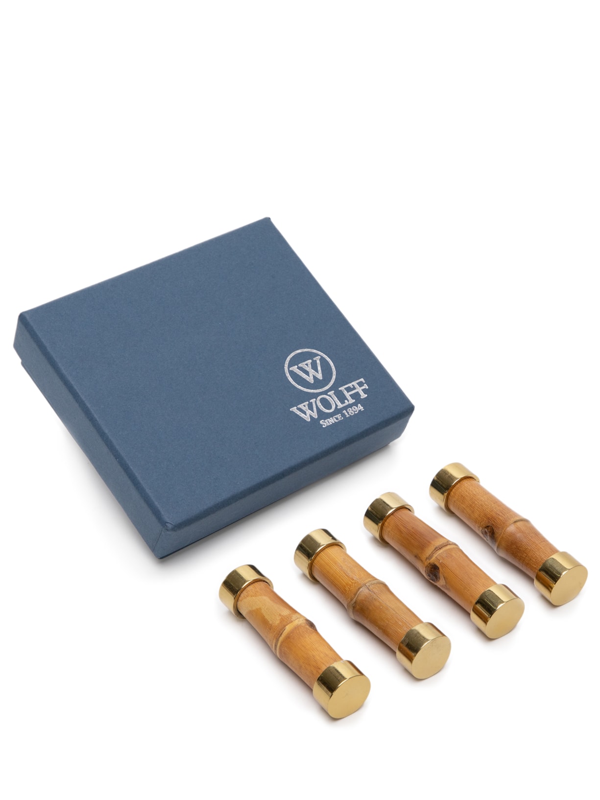 Conjunto 4 Descansos P/talheres De Bambu Dourado 8cm Bege Wolff