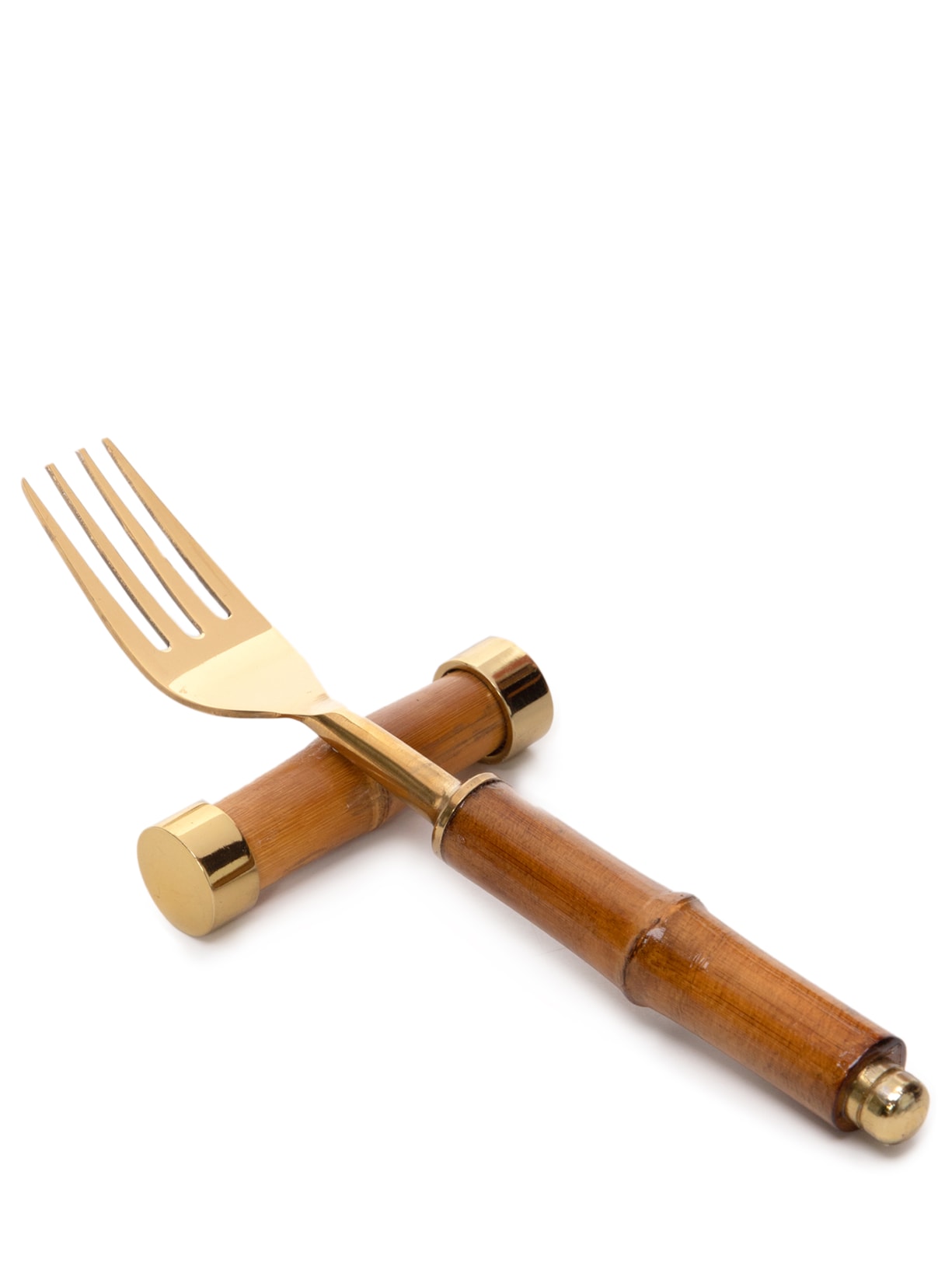 Conjunto 4 Descansos P/talheres De Bambu Dourado 8cm Bege Wolff