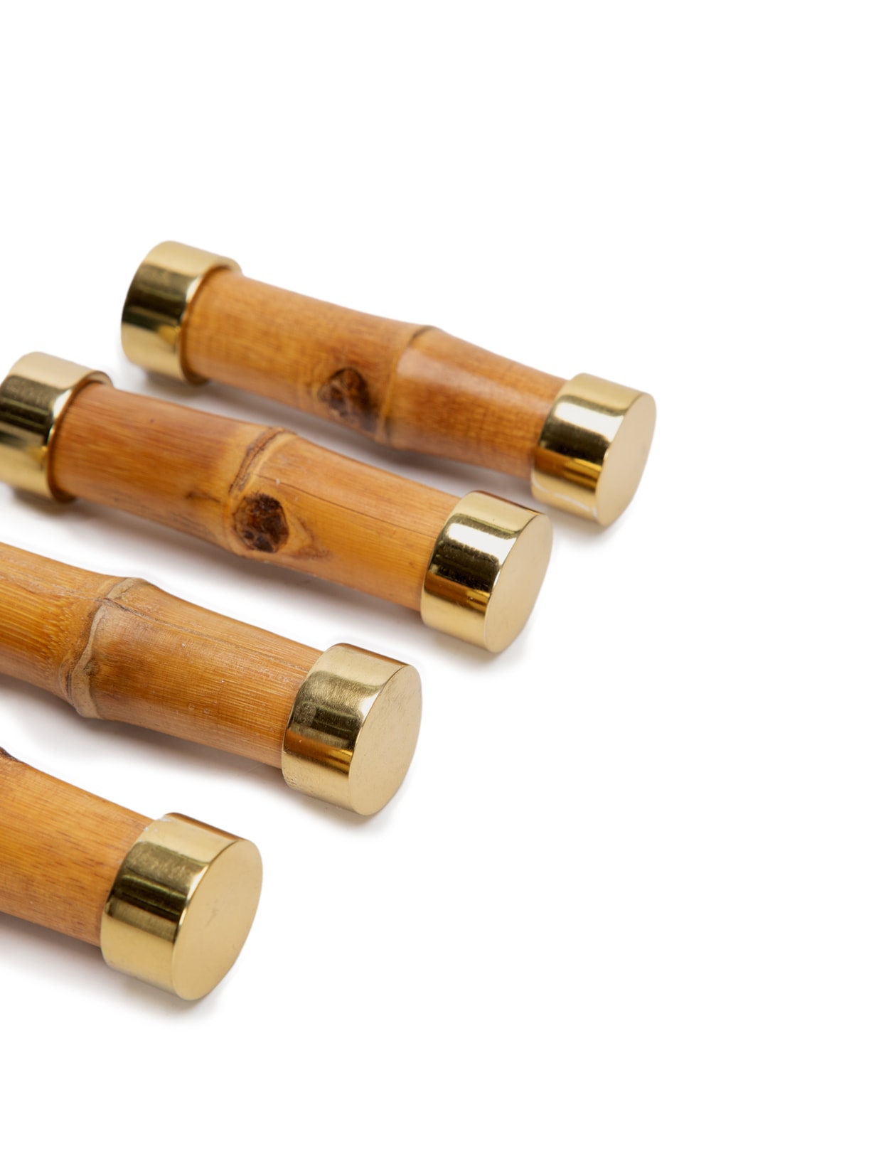 Conjunto 4 Descansos P/talheres De Bambu Dourado 8cm Bege Wolff