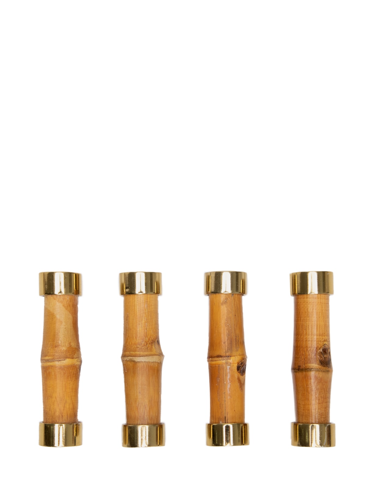 Conjunto 4 Descansos P/talheres De Bambu Dourado 8cm Bege Wolff