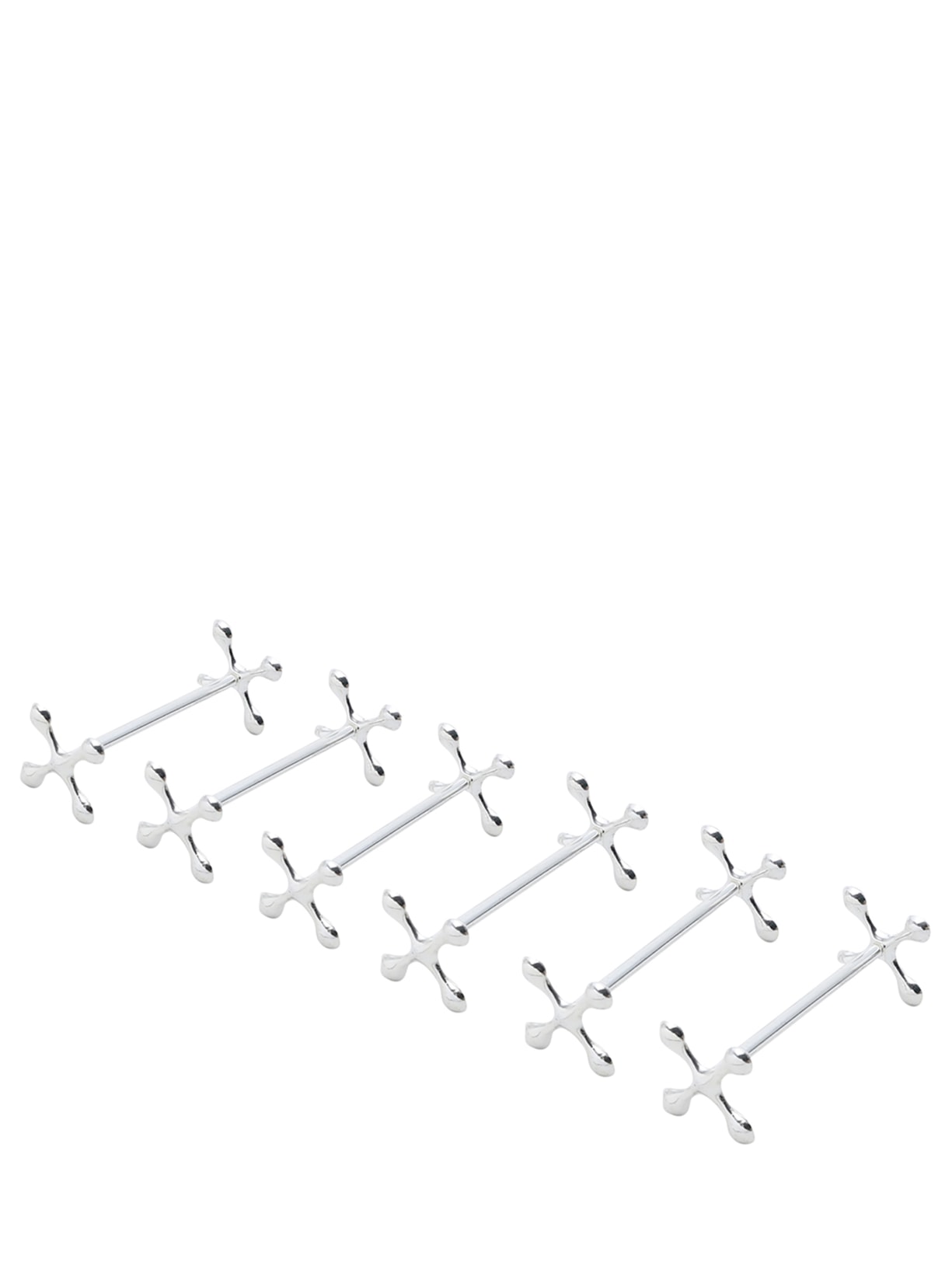 Conjunto 6 Descansos para Talheres de Zamac Prata Wolff