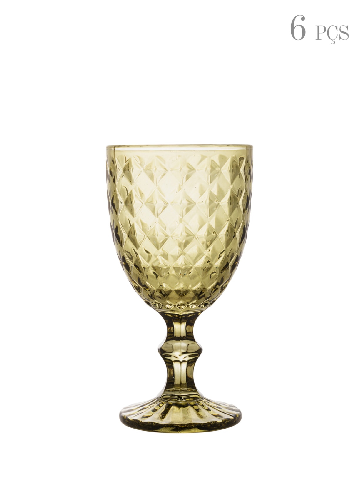 Conjunto 6 Taças de Água de Vidro Roman 345ml - Verde