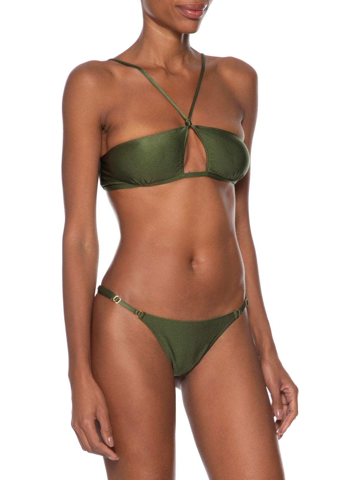 Conjunto Biquíni Top Decote Halter E Calcinha String Verde '2Essential