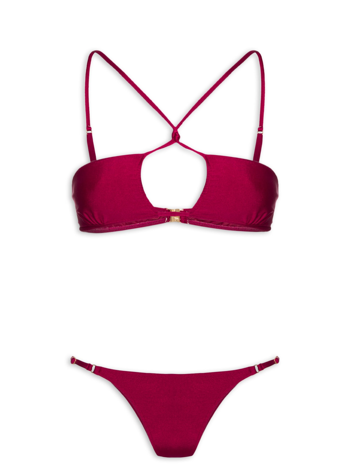 Conjunto Biquíni Top Decote Halter E Calcinha String - Vermelho