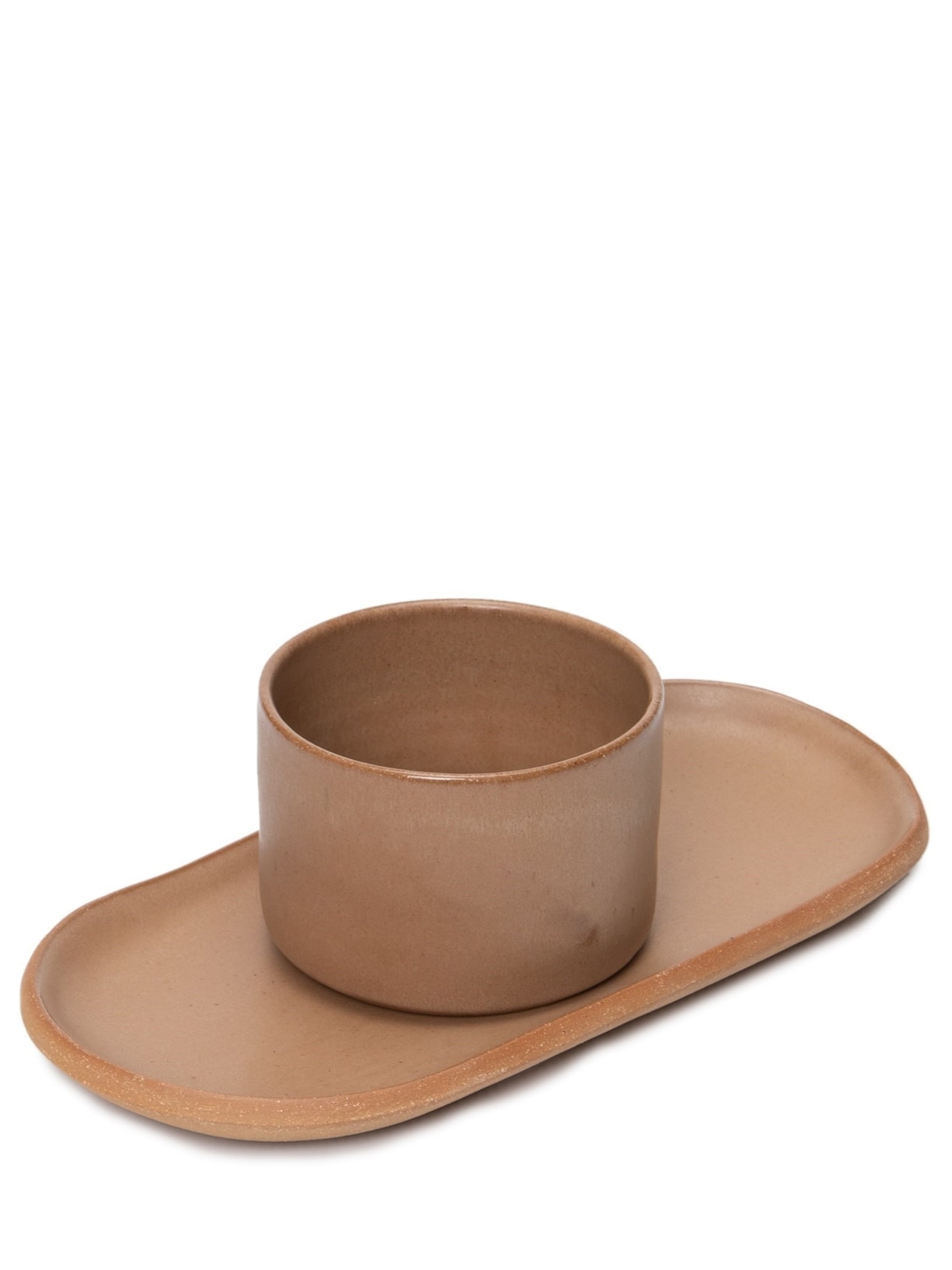 Conjunto Bowl Tubo + Travessa Biscoito M Marrom Luli Ateliê