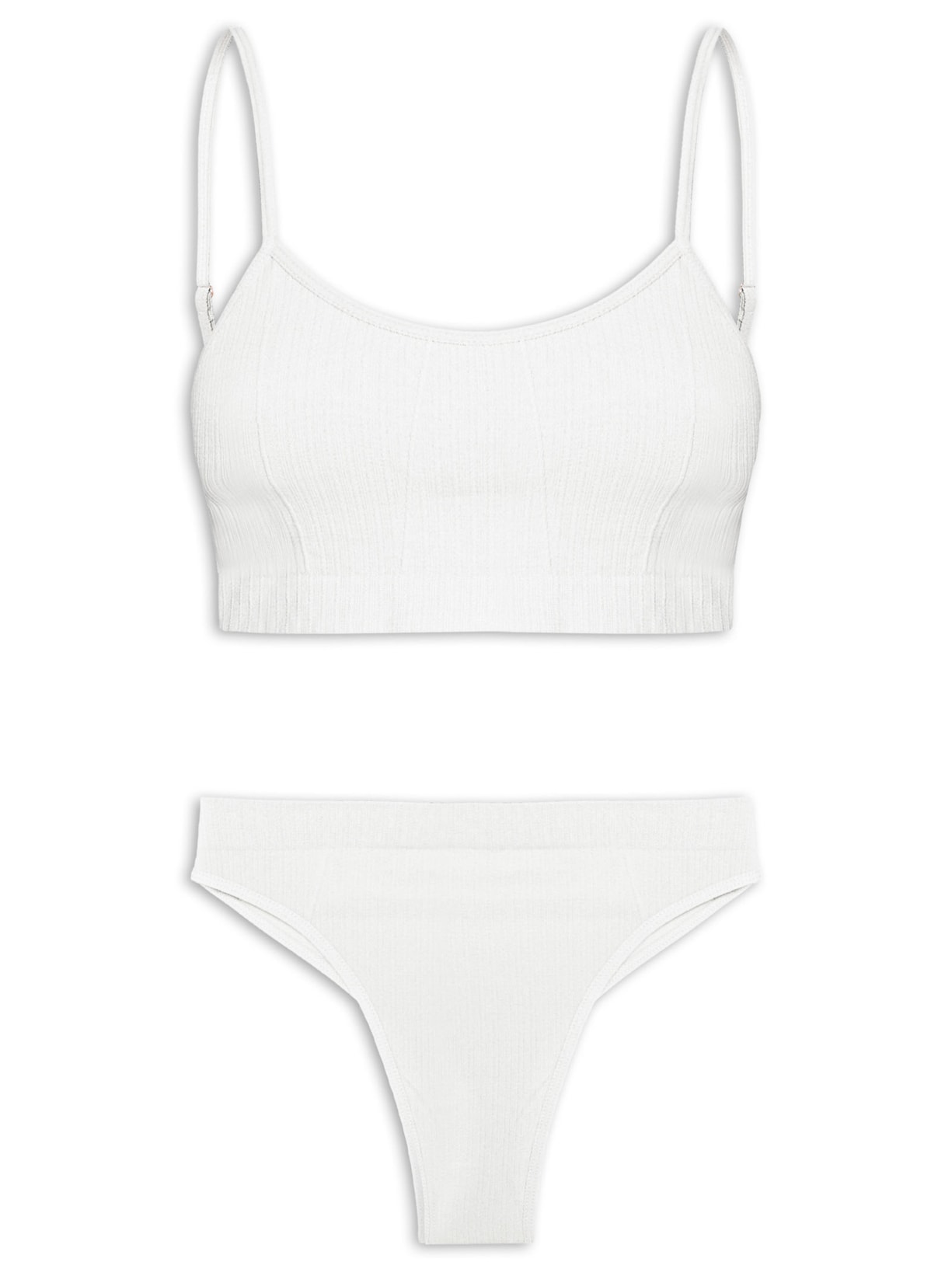 Conjunto Calcinha E Sutiã Comfy Texturizado - Off White