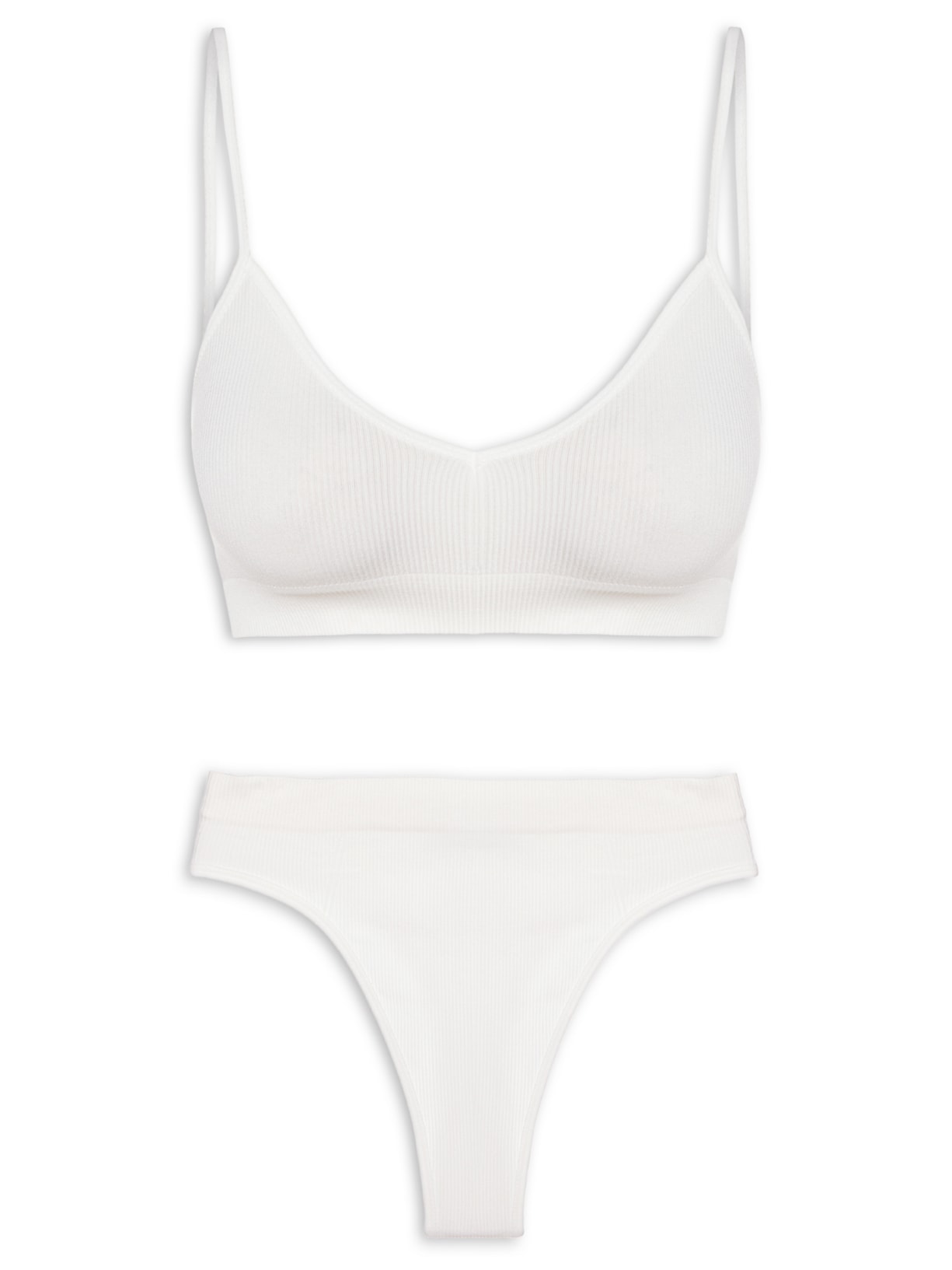 Conjunto Calcinha E Sutiã Comfy Texturizado - Off White