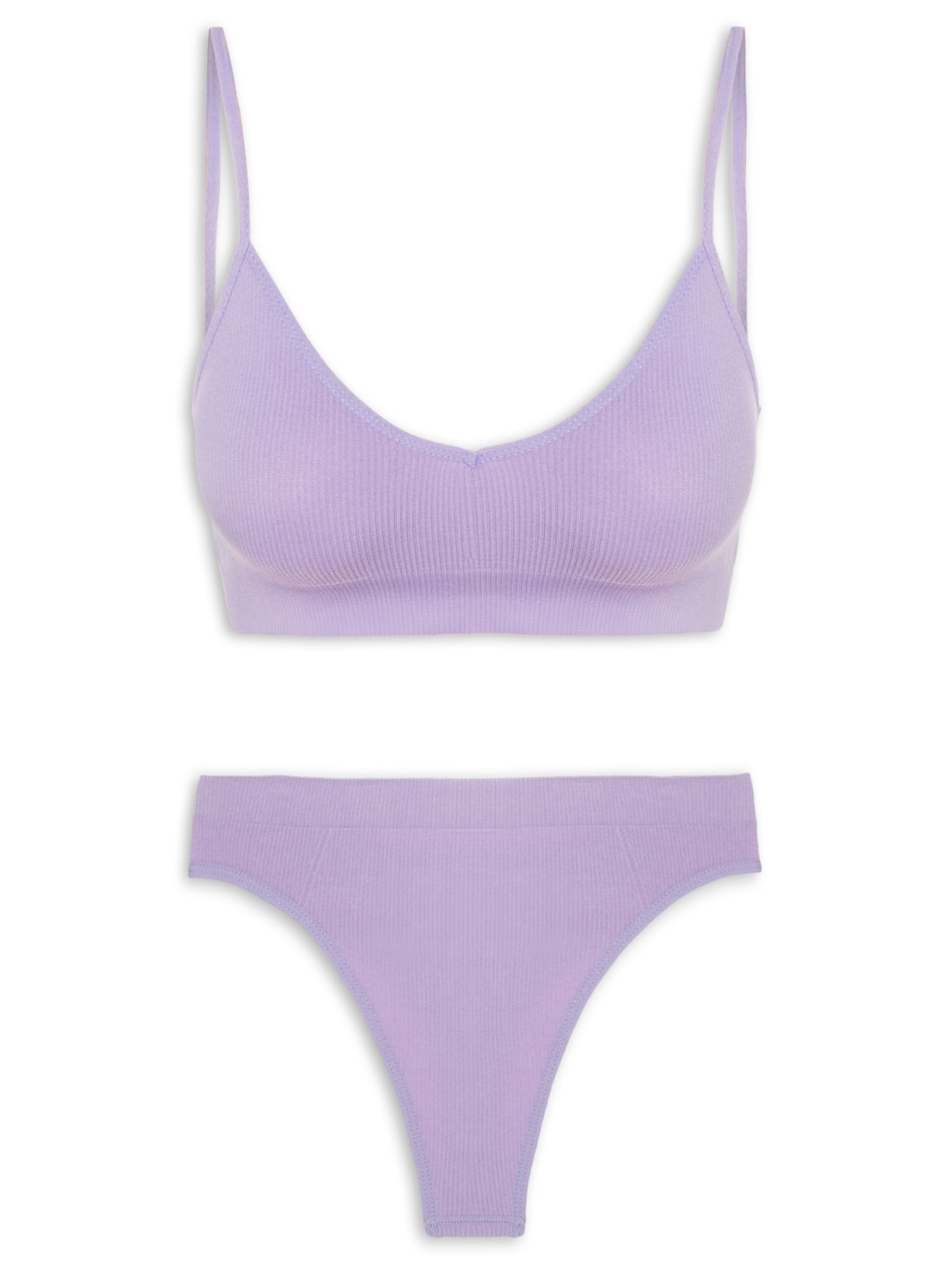 Conjunto Calcinha E Sutiã Comfy Texturizado - Roxo
