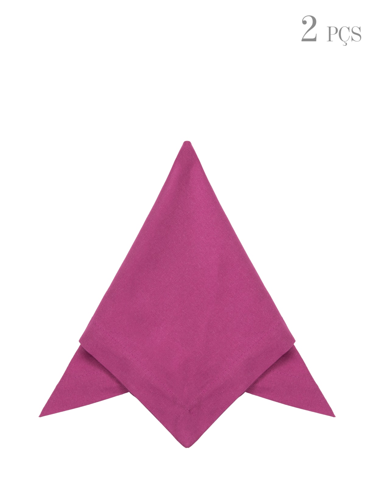 Conjunto De 2 Guardanapos Cassis Em Algodão - Rosa