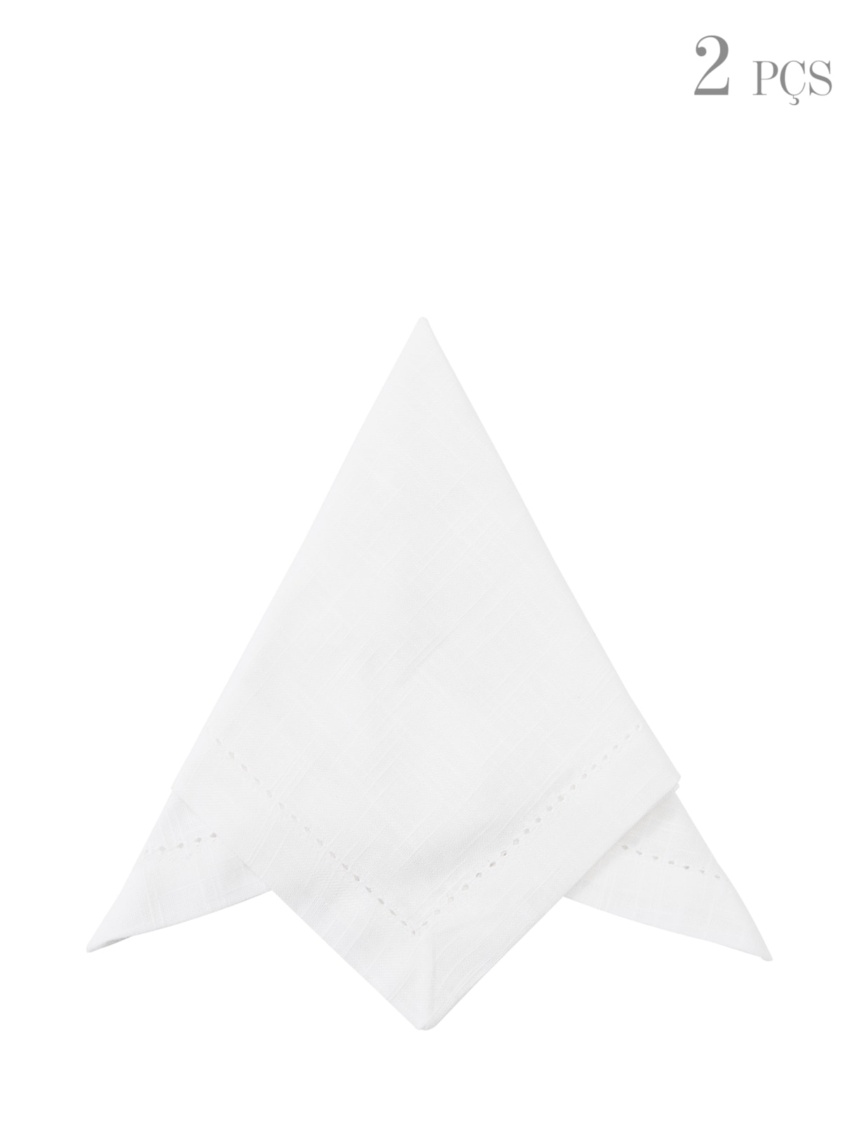 Conjunto de 2 Guardanapos Ponto Ajour Em Algodão Luxo - Branco