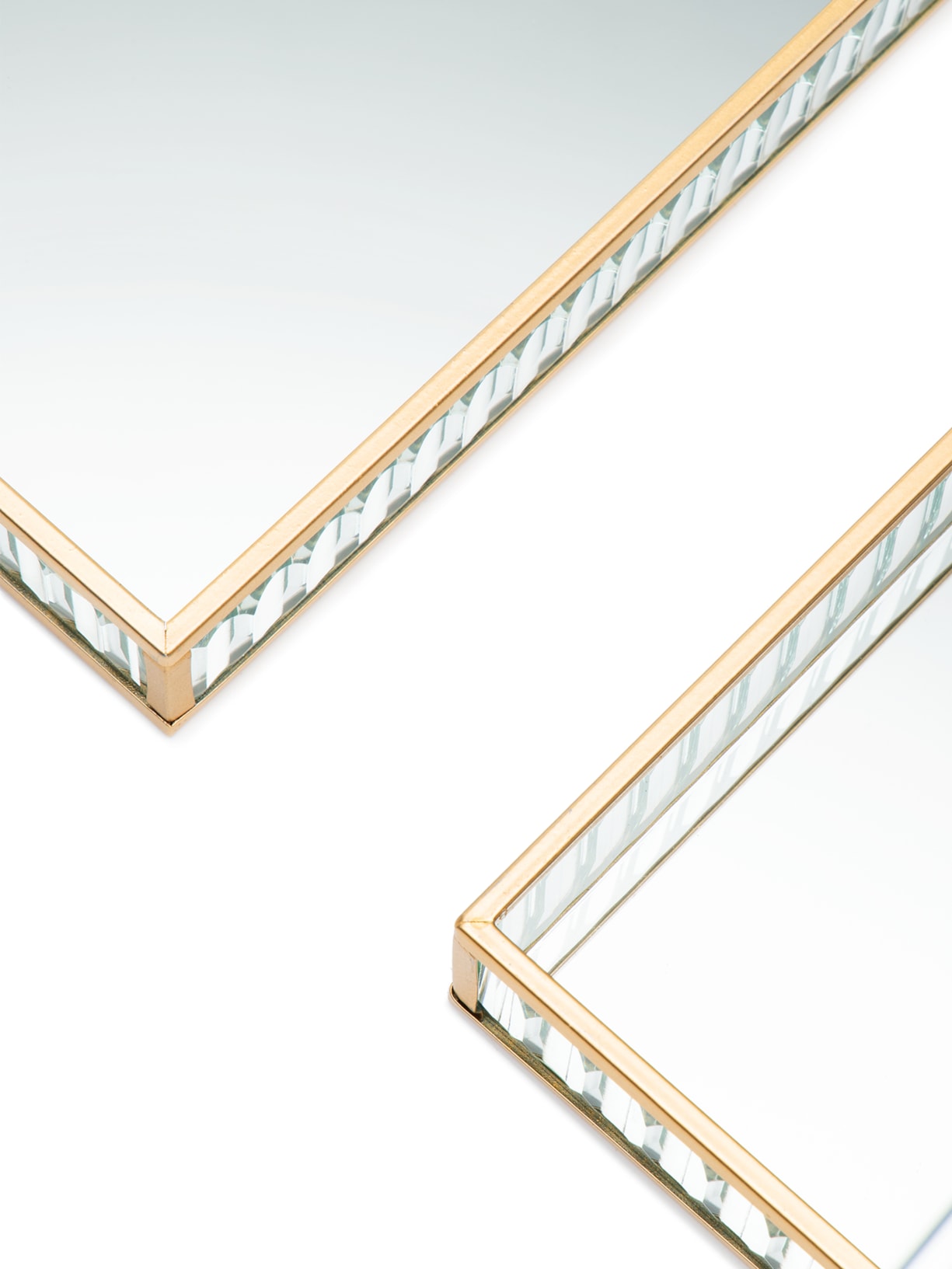 Conjunto de 2 Peças De Bandejas Dourado '2Home