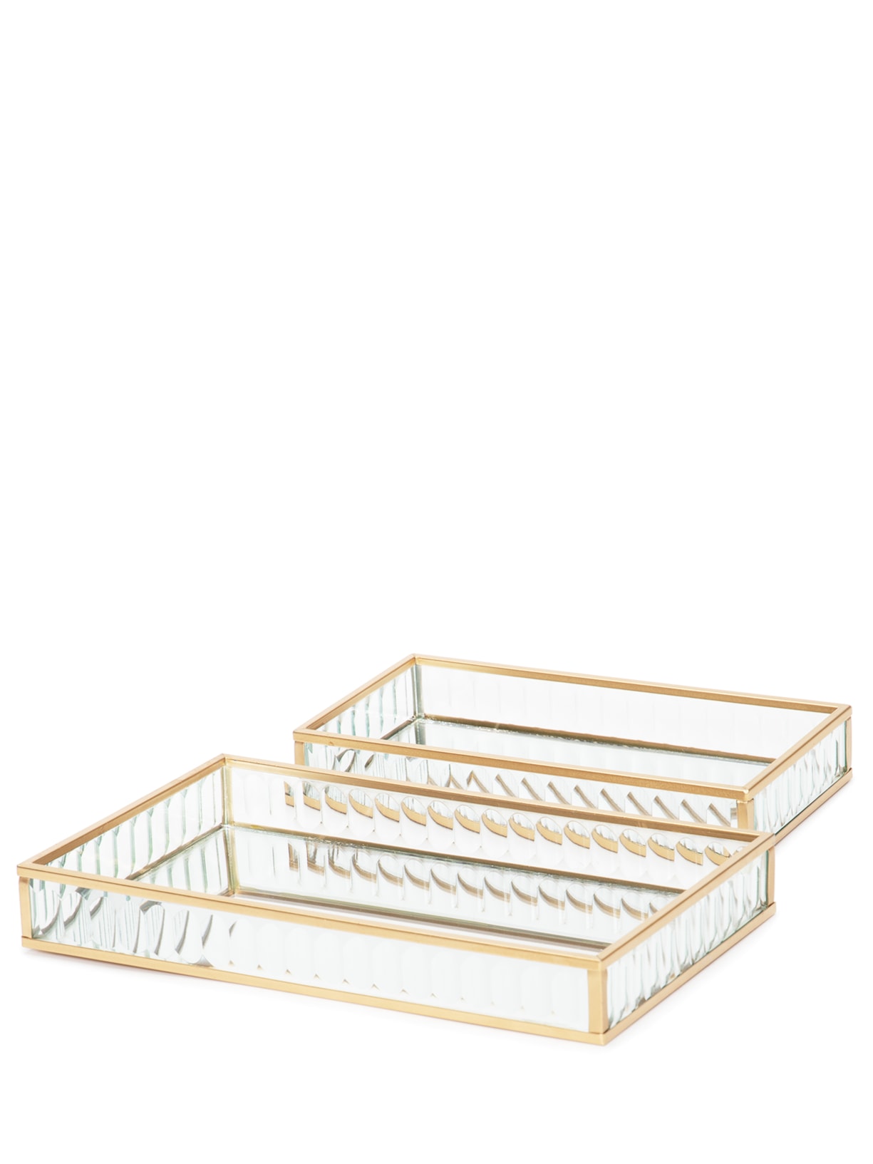 Conjunto de 2 Peças De Bandejas Dourado '2Home