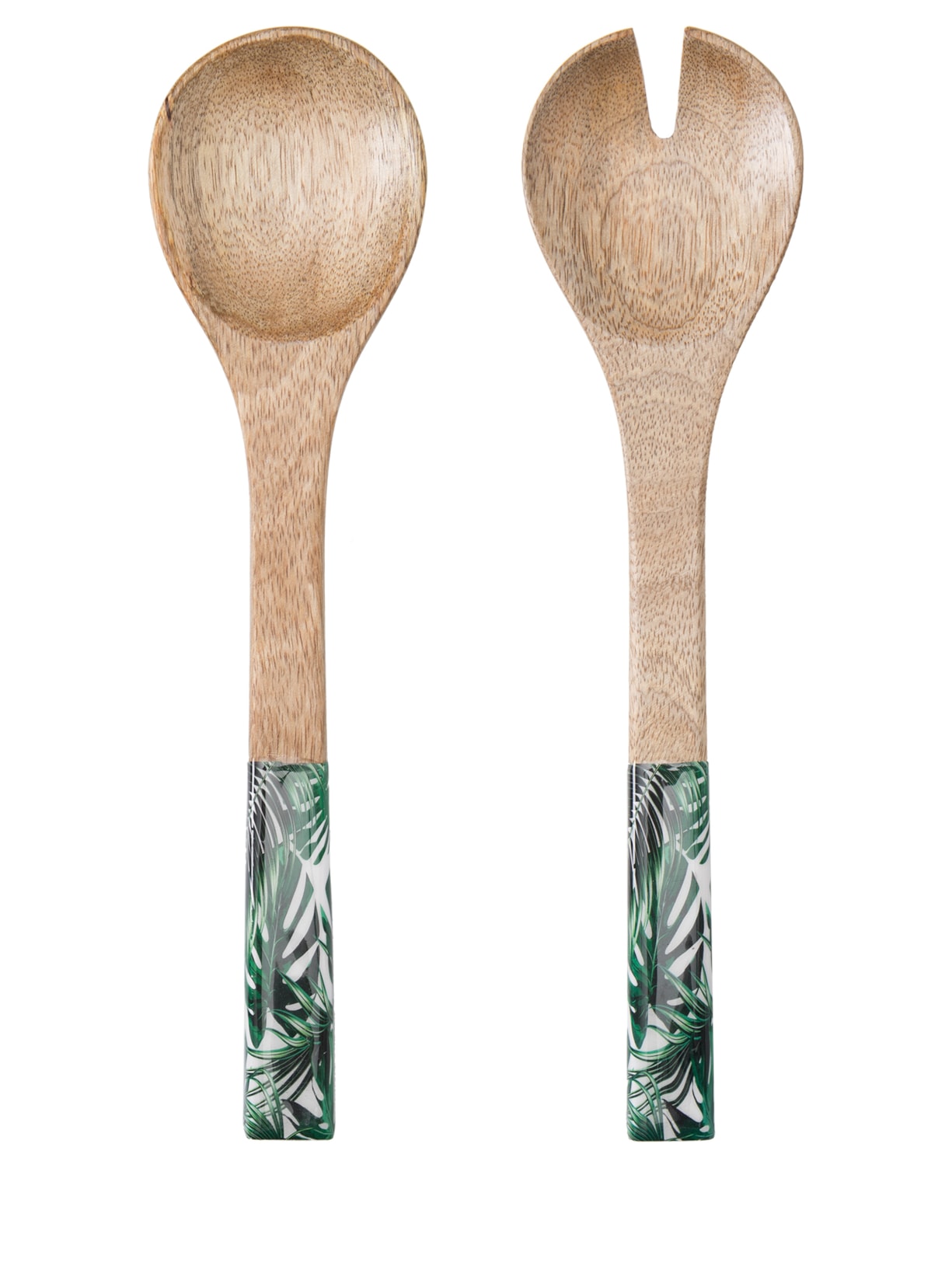 Conjunto de 2 Talheres Para Salada Em Madeira Leafage - Marrom