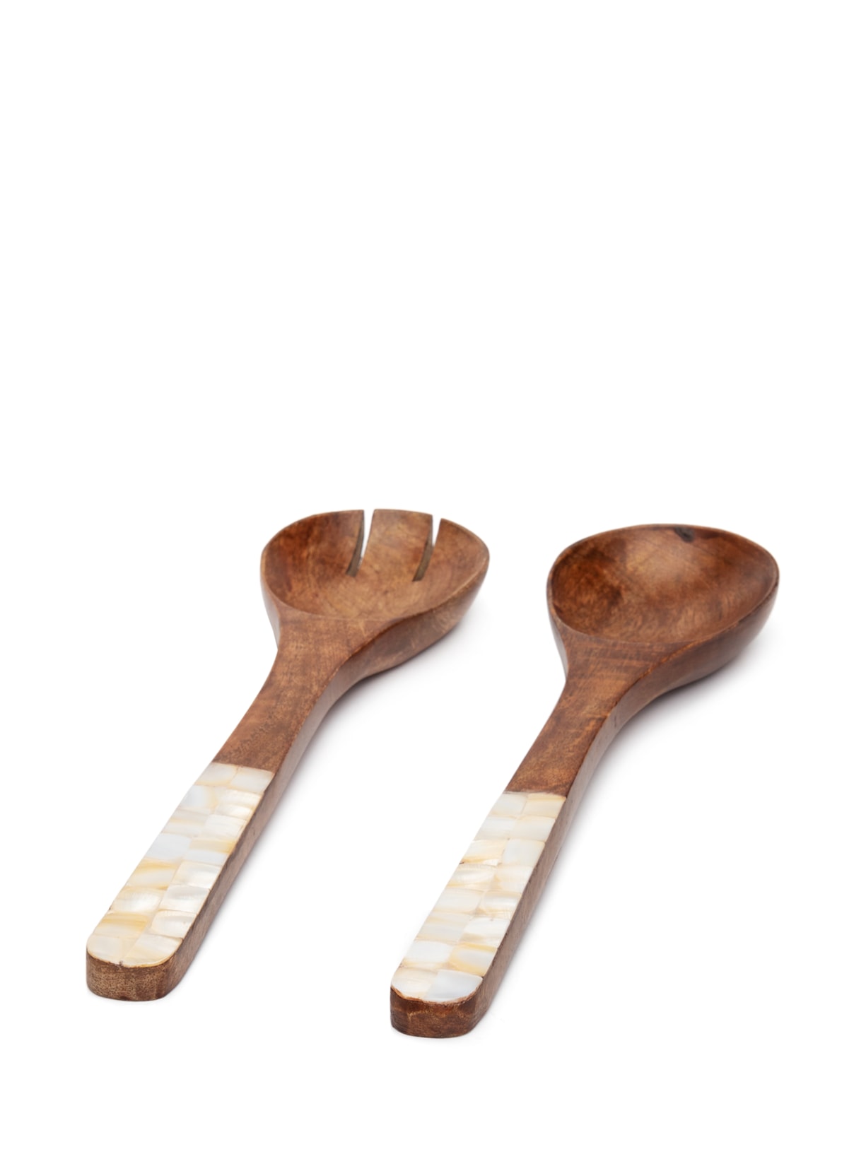 Conjunto de 2 Talheres Para Salada Em Madeira Mango Natural Marrom '2Home