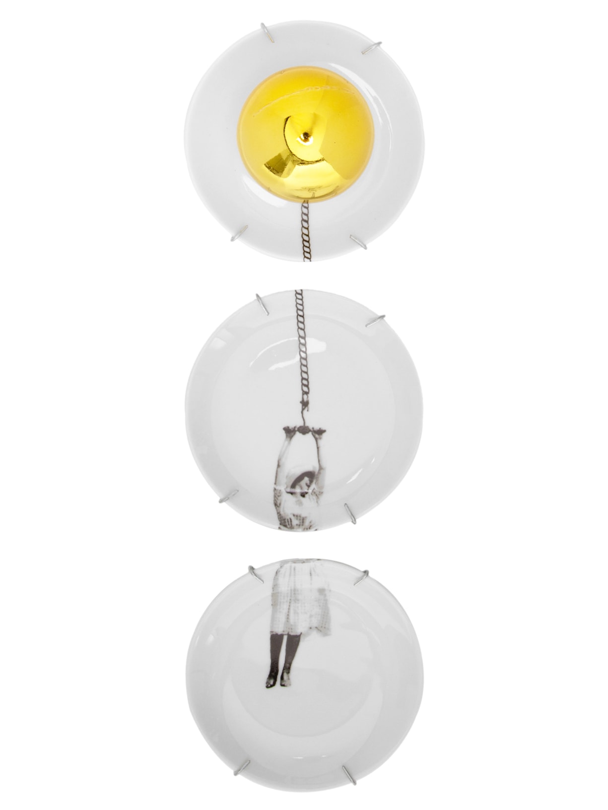 Conjunto De 3 Pratos Mulher Balão - Branco