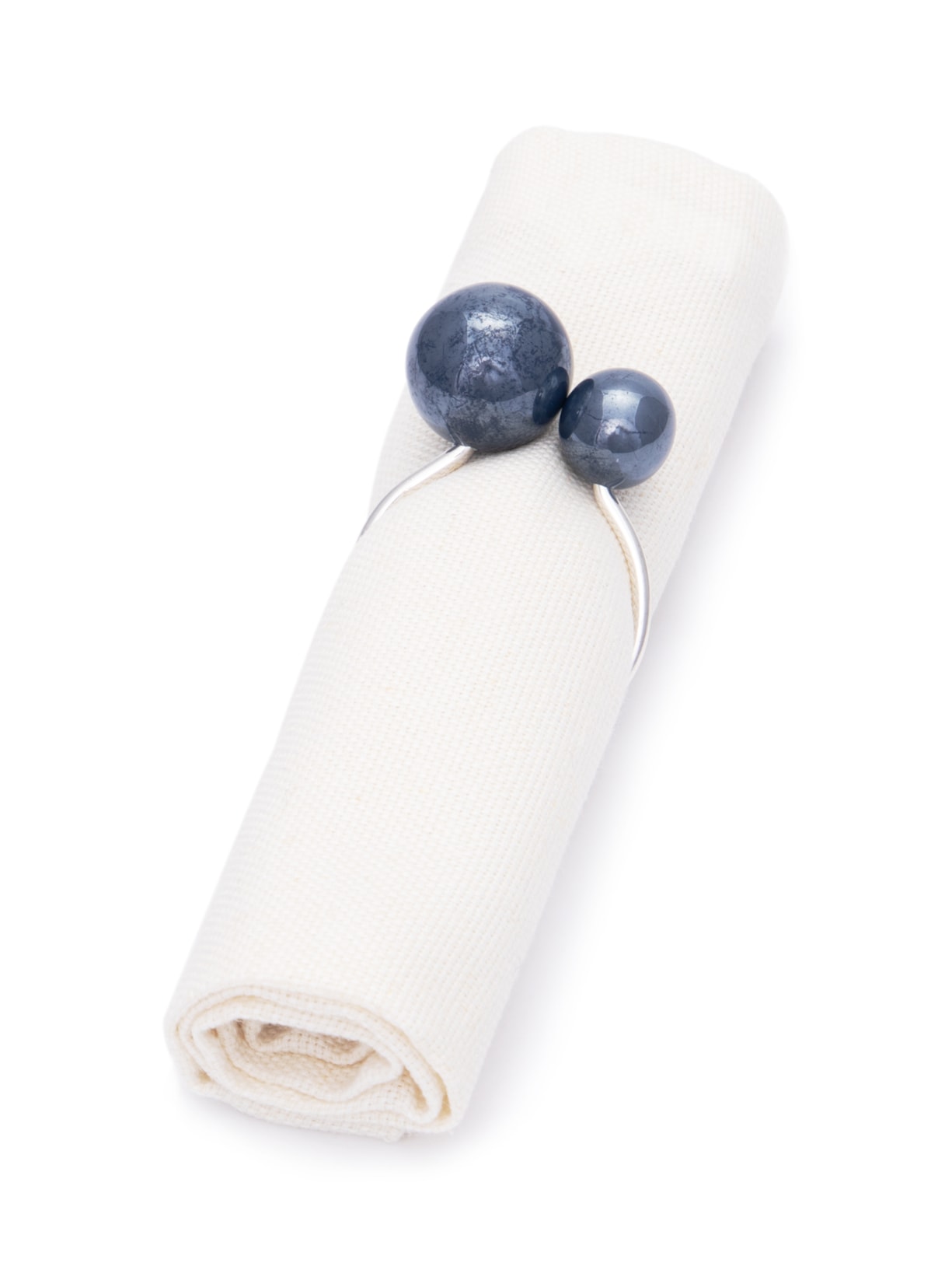 Conjunto de 4 Anéis Para Guardanapos Bolas Em Metal Azul '2Home