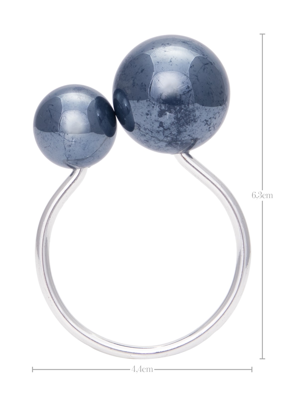 Conjunto de 4 Anéis Para Guardanapos Bolas Em Metal Azul '2Home