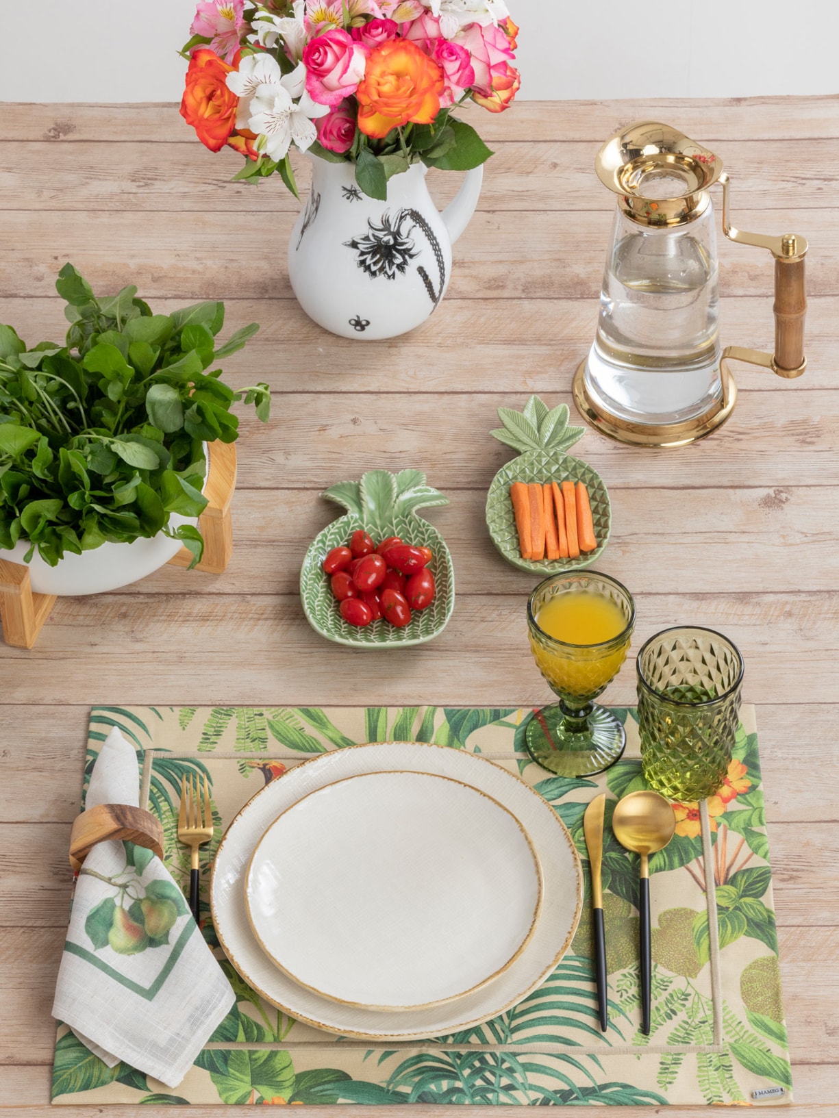 Conjunto De 4 Anéis Para Guardanapos Círculo Em Madeira Teca Marrom '2Home