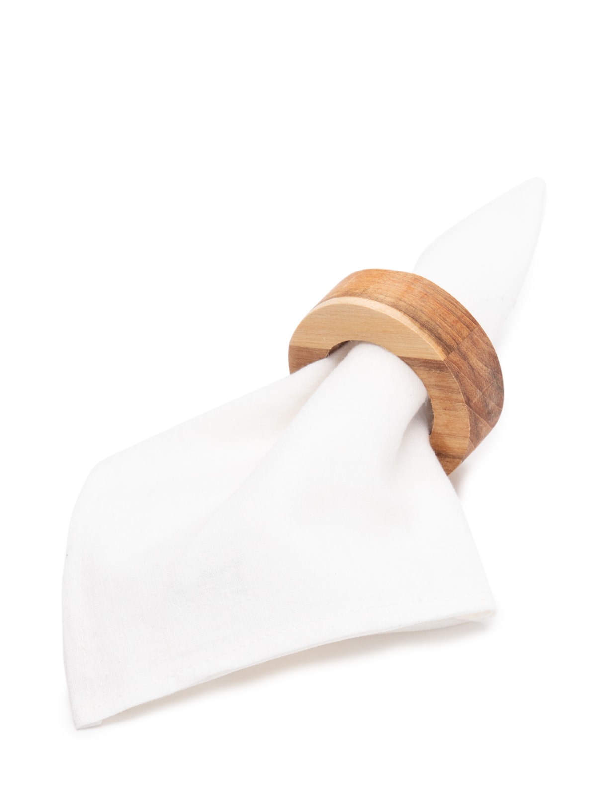 Conjunto De 4 Anéis Para Guardanapos Círculo Em Madeira Teca Marrom '2Home