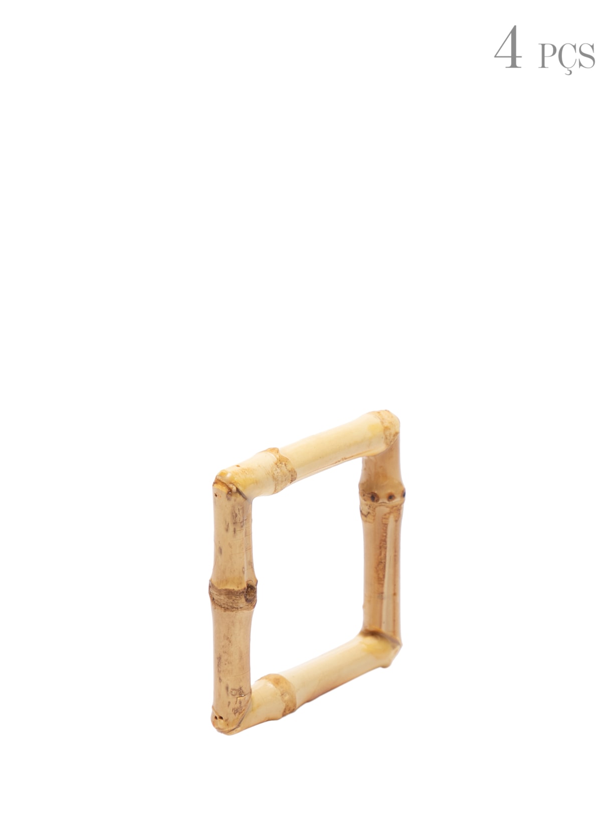 Conjunto de 4 Anéis Para Guardanapos Em Bambu - Bege