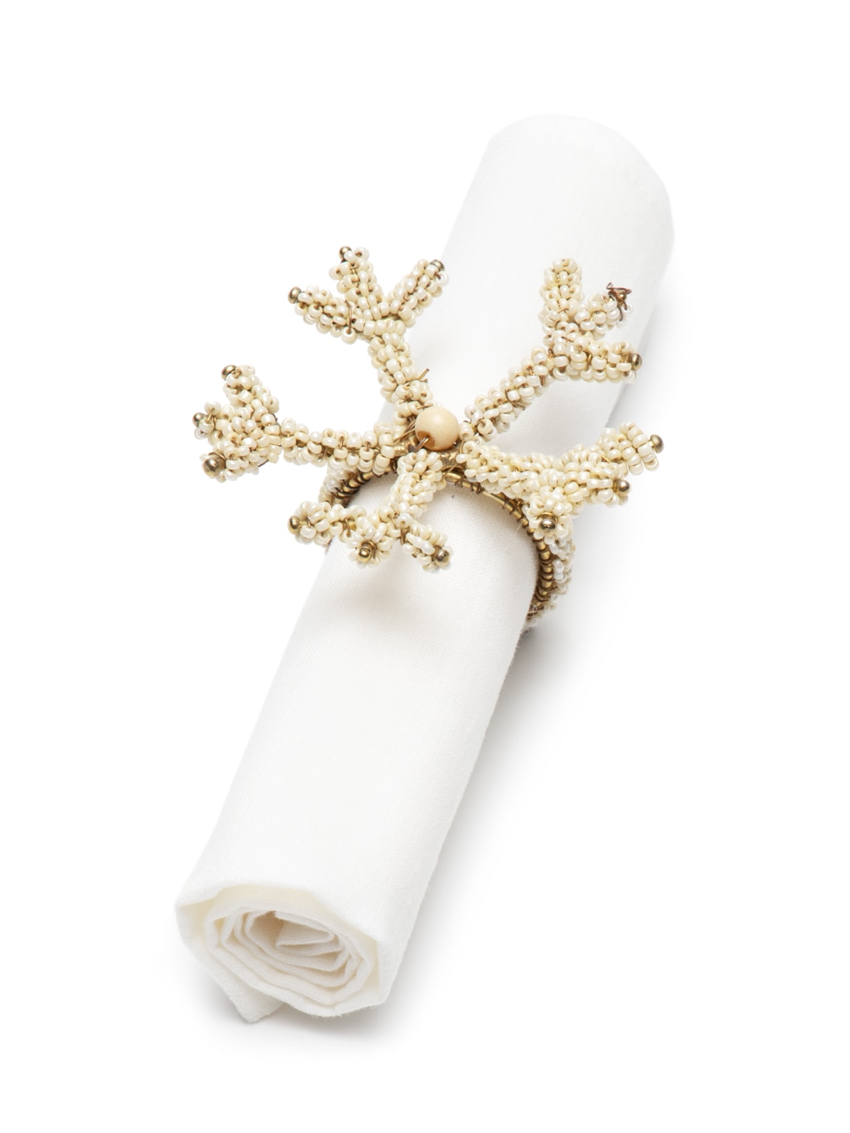 Conjunto de 4 Anéis Para Guardanapos Em Metal Branco '2Home