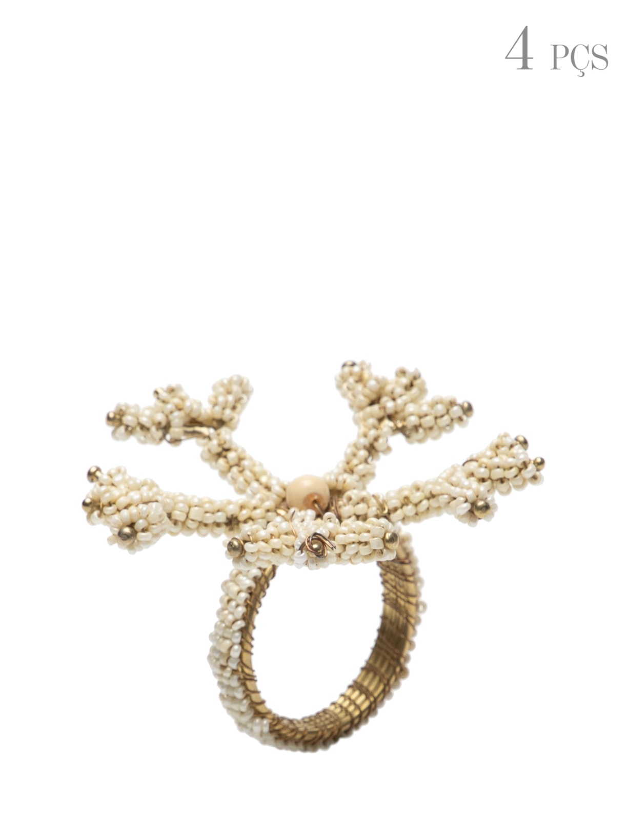 Conjunto de 4 Anéis Para Guardanapos Em Metal Branco '2Home