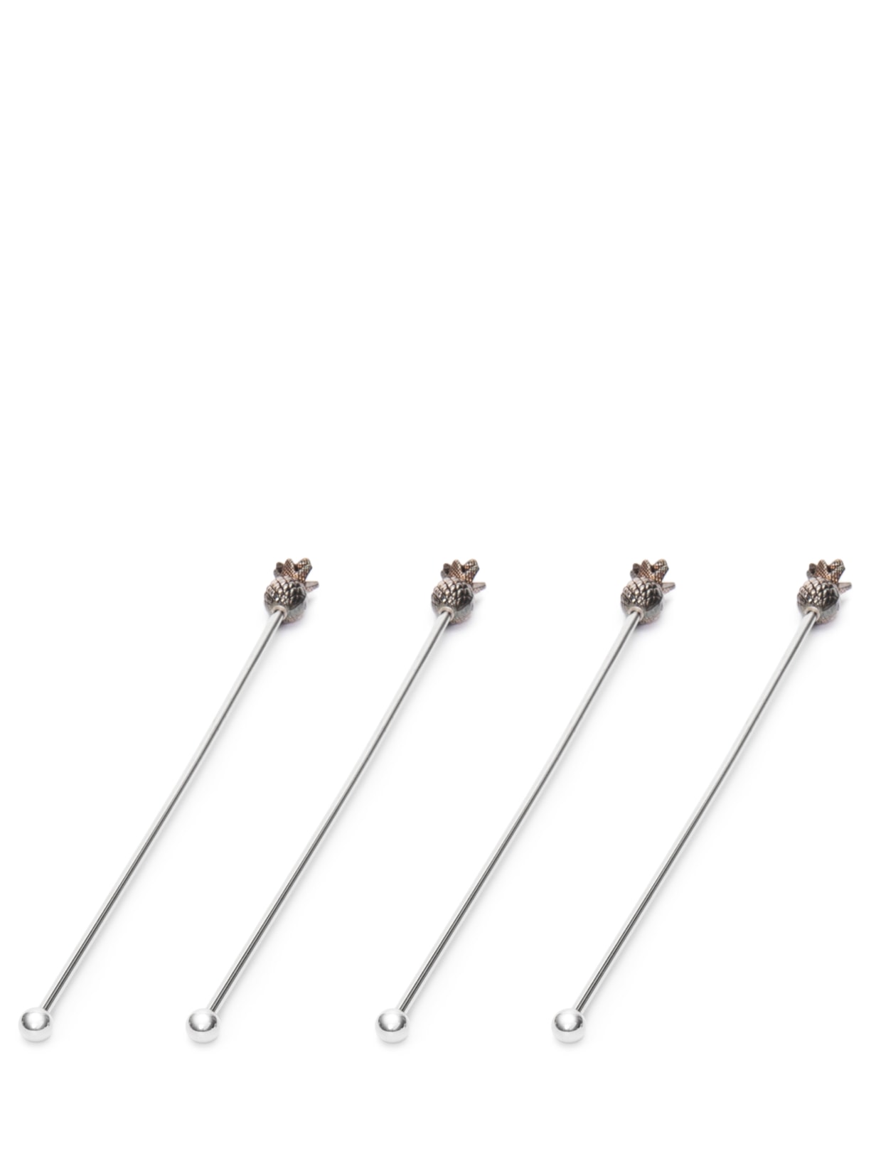 Conjunto de 4 Misturadores Para Drink Abacaxi Em Zamac Prata '2Home