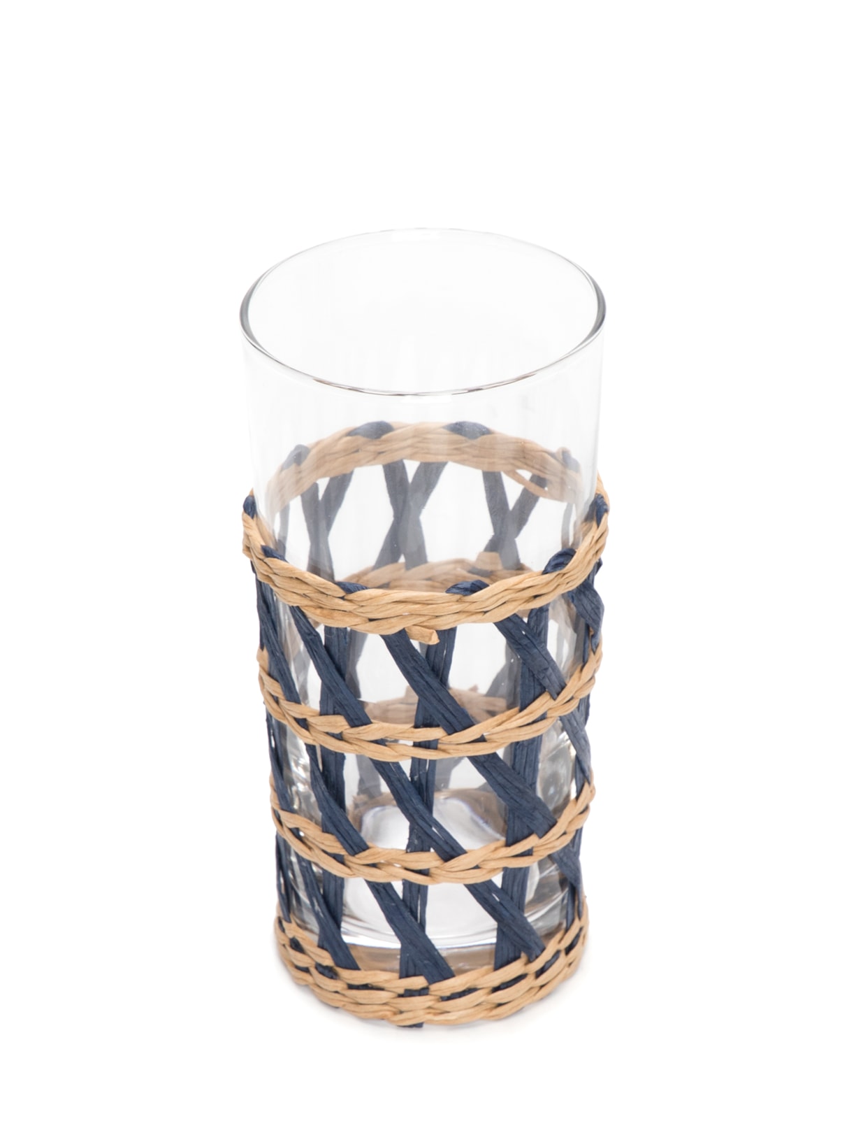 Conjunto De 6 Copos De Vidro E Rattan  '2Home