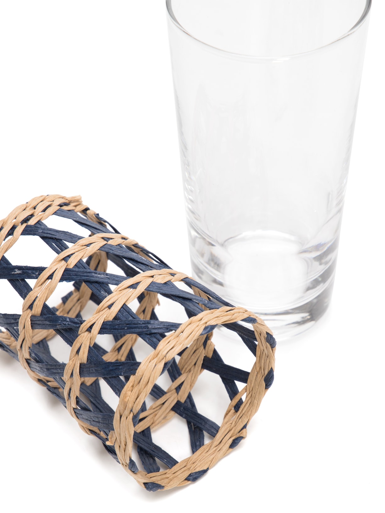 Conjunto De 6 Copos De Vidro E Rattan  '2Home