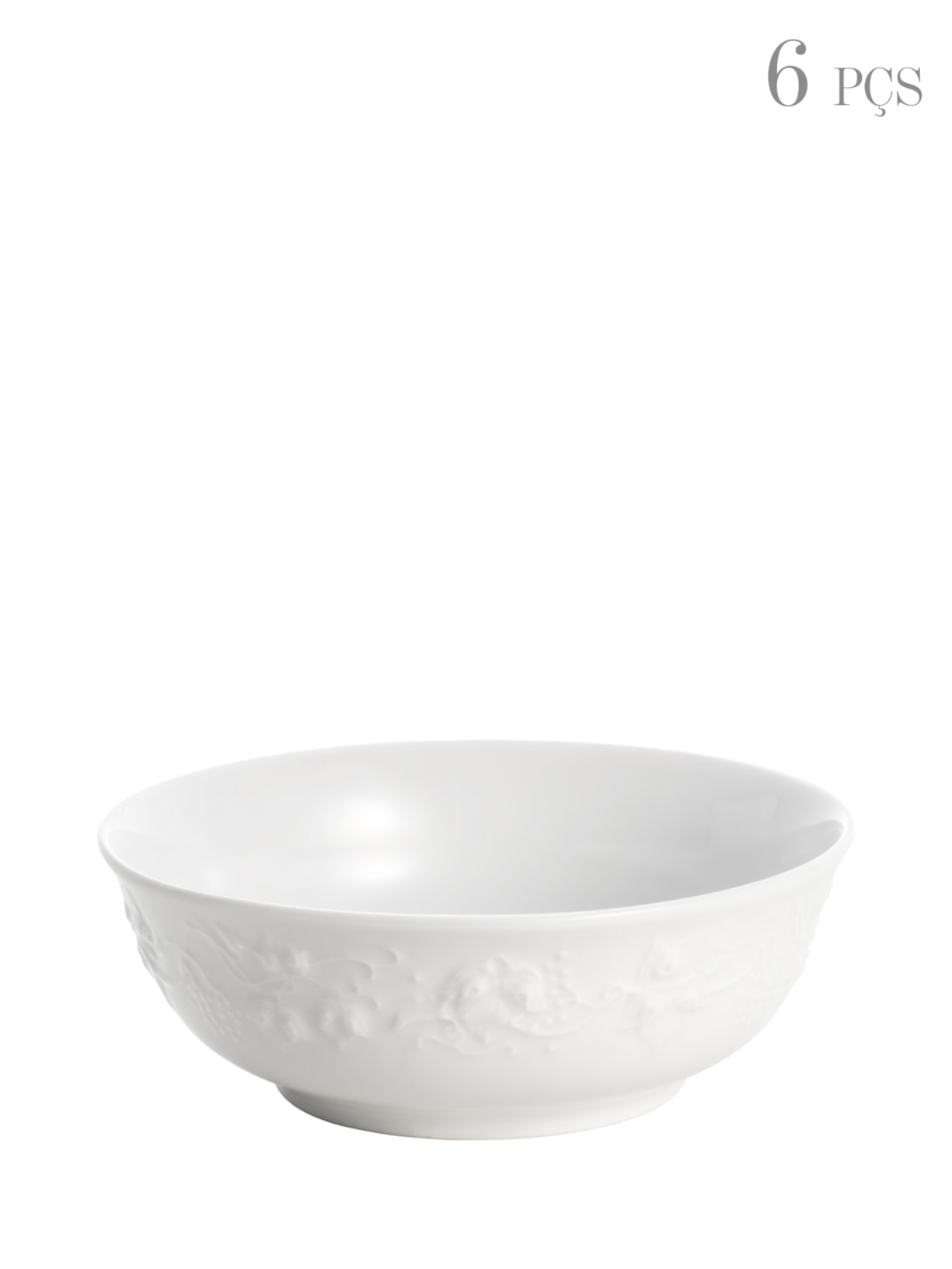 Conjunto De Bowls Limoges Vendange Em Porcelana 6 Peças - Branco