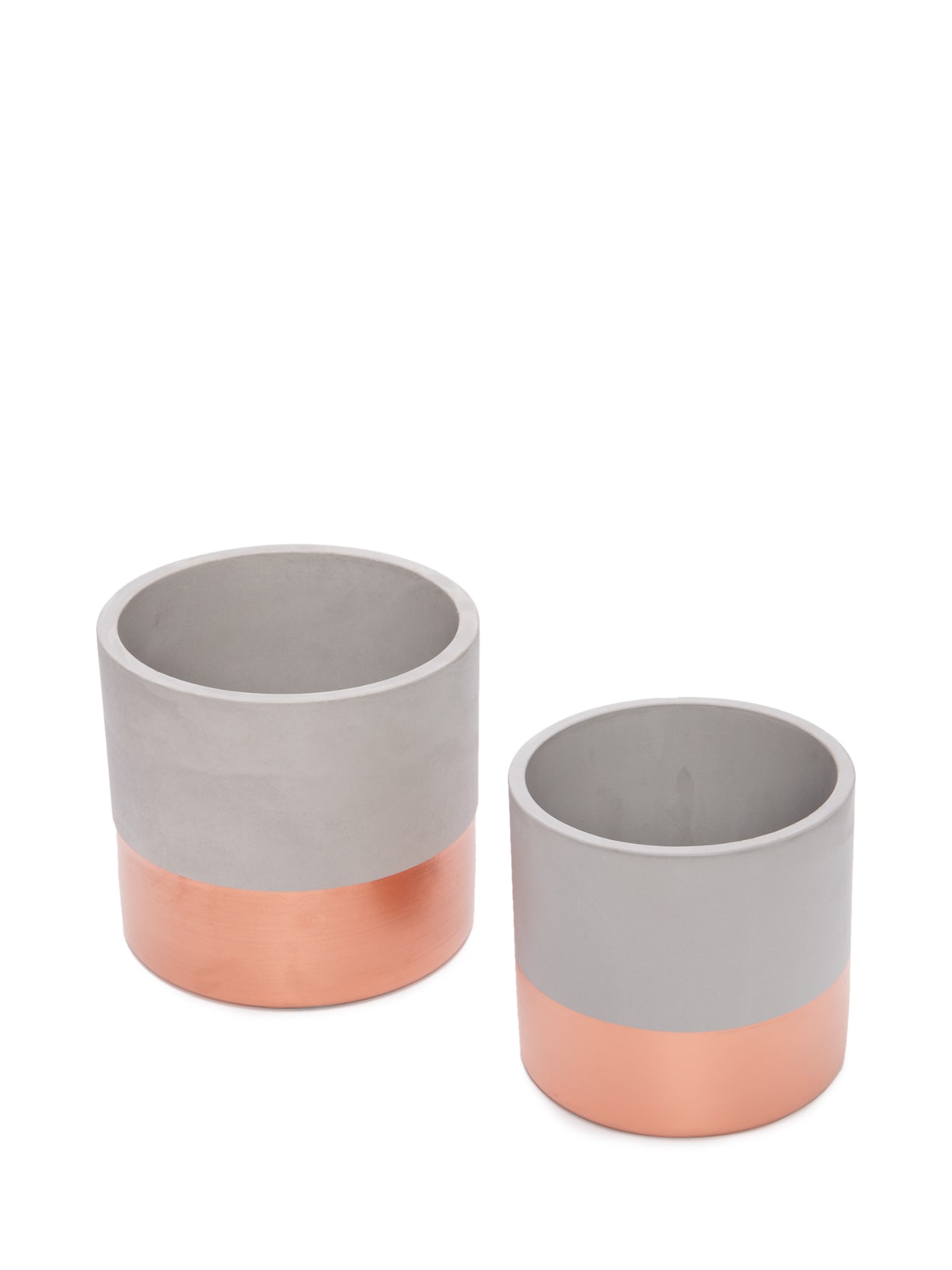 Conjunto De Cachepots Em Cimento 2 Peças Cinza '2Home