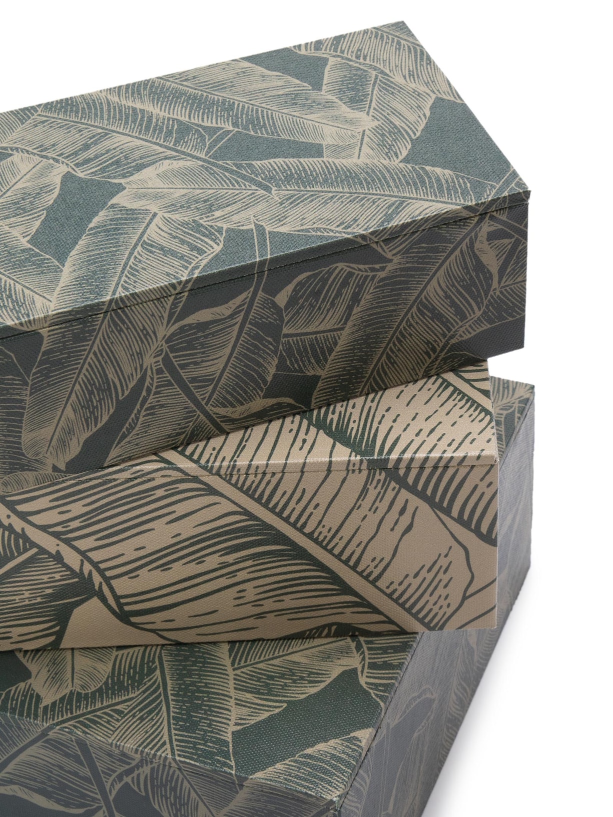 Conjunto de Caixa Decorativas Em Canvas Verde '2Home