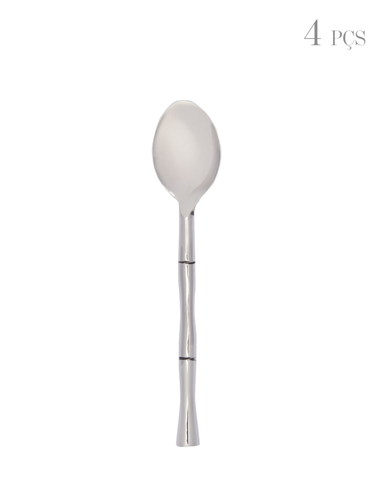 Conjunto De Colheres Com De Aço Inox 4 Peças - Prata