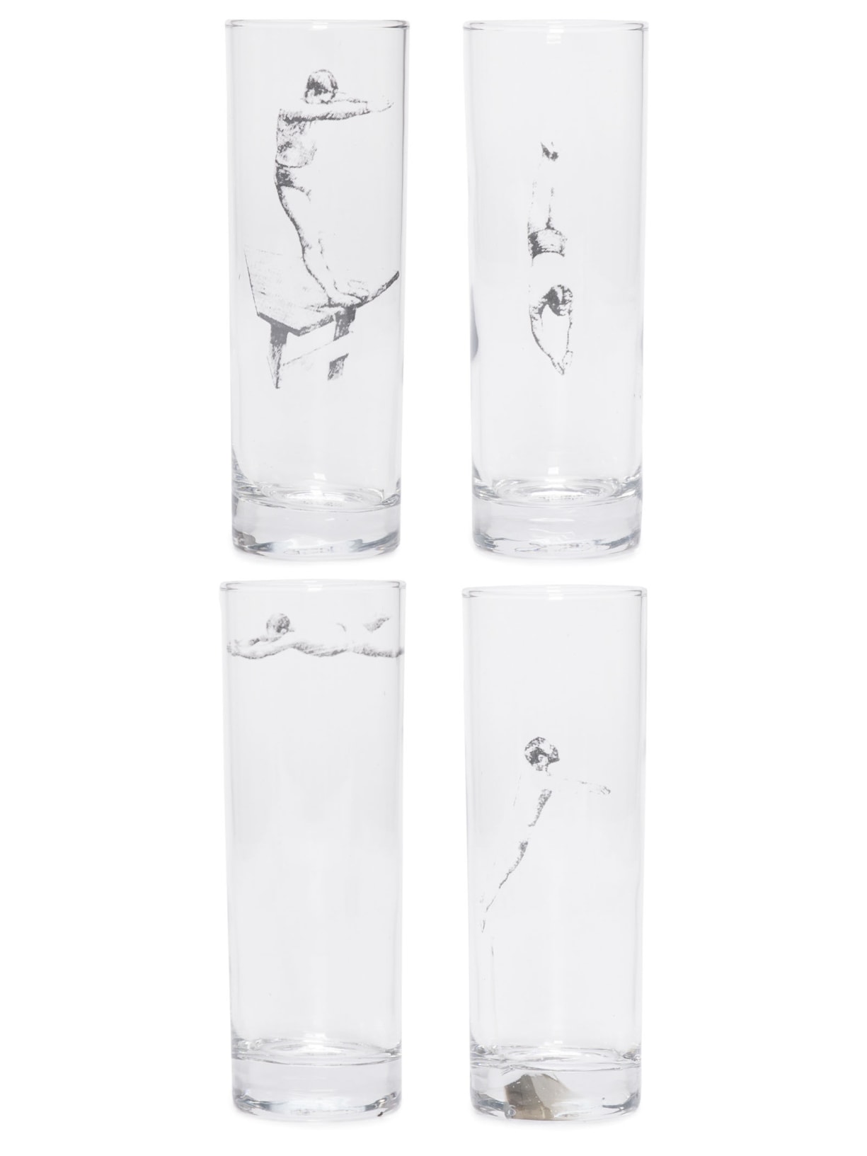 Conjunto De Copos Long Drink Mergulho Em Vidro 4 Peças