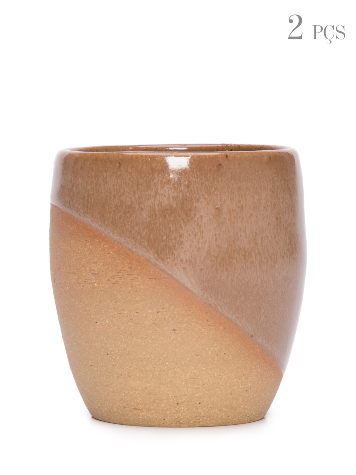 Conjunto De Copos Tulipa 2 Unidades Marrom Luli Ateliê