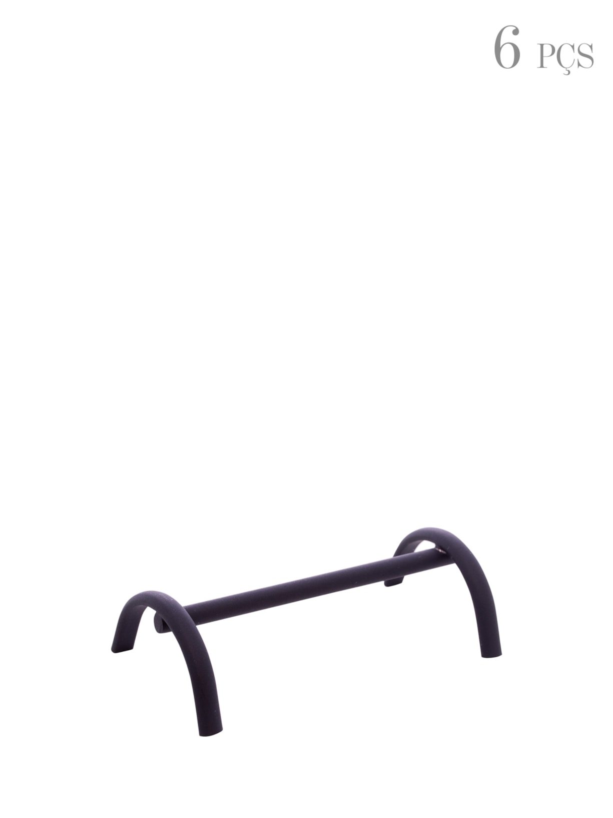 Conjunto de Descansos Para Talheres Com Cordão Liso em Aço Inoxidável 6 Peças - Preto